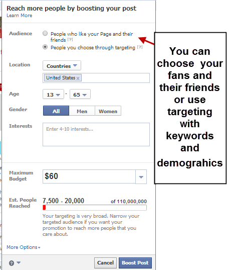 boost your facebook post