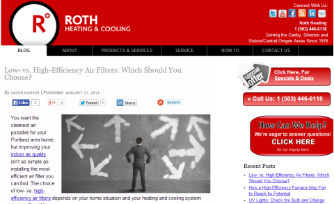 roth heating & cooling website