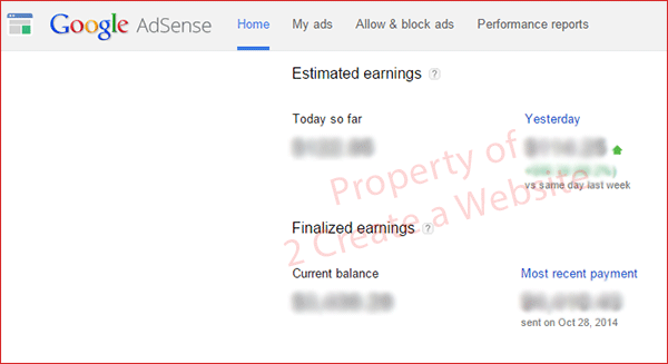 Adsense Earnings 2014